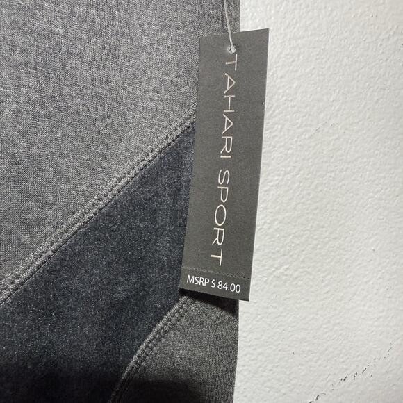 Tahari Sport Jogger Pants 3X Charcoal & Black Velvet Detail Cotton Stretch NWT - Picture 6 of 9